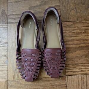 Quince Woven Huarache Style Flats - Brown